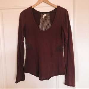 free people | maroon long sleeve